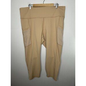 Fabletics Mila High Waisted Pocket Legging Beige Tan Capri Size 3X NWT